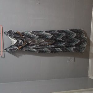 Strapless paisley maxi dress